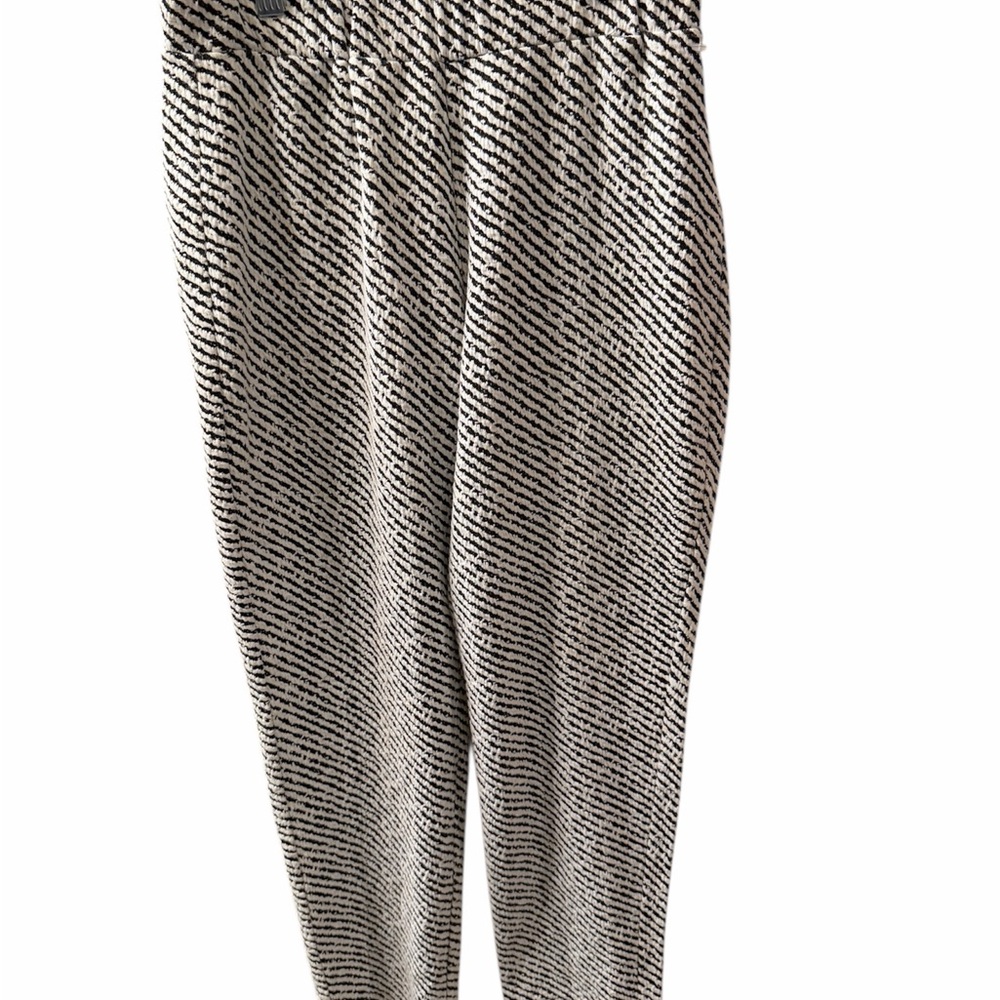 Michael Kors Black and White Diagonal Stripe Joggers